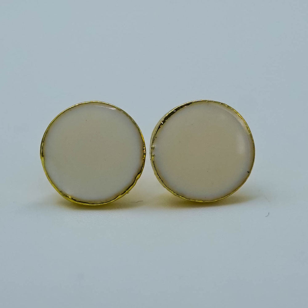sea white circle studs