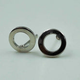 hollow silver studs D1029