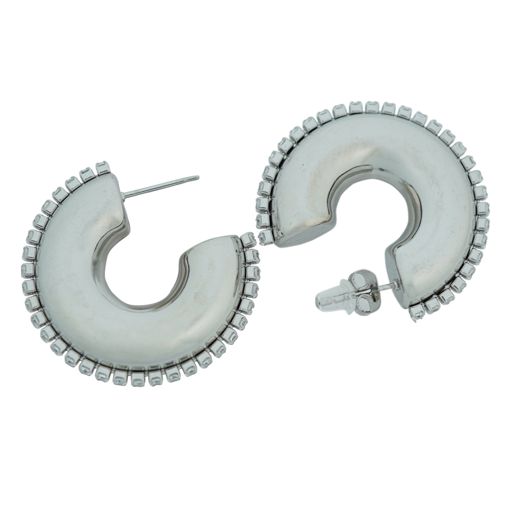 thick zircon studded hoops d471