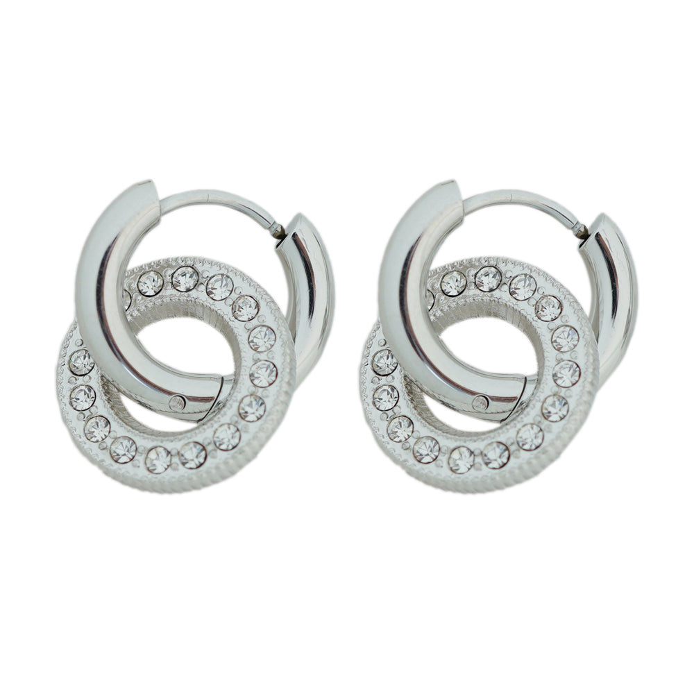 silver plated donuts hoops d473