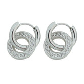 silver plated donuts hoops d473