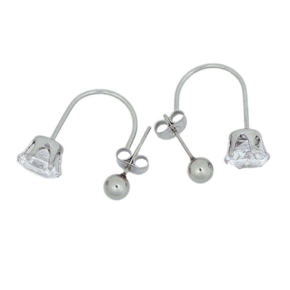 White zircon studs D573