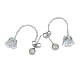 White zircon studs D573