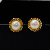 golden pearl studs