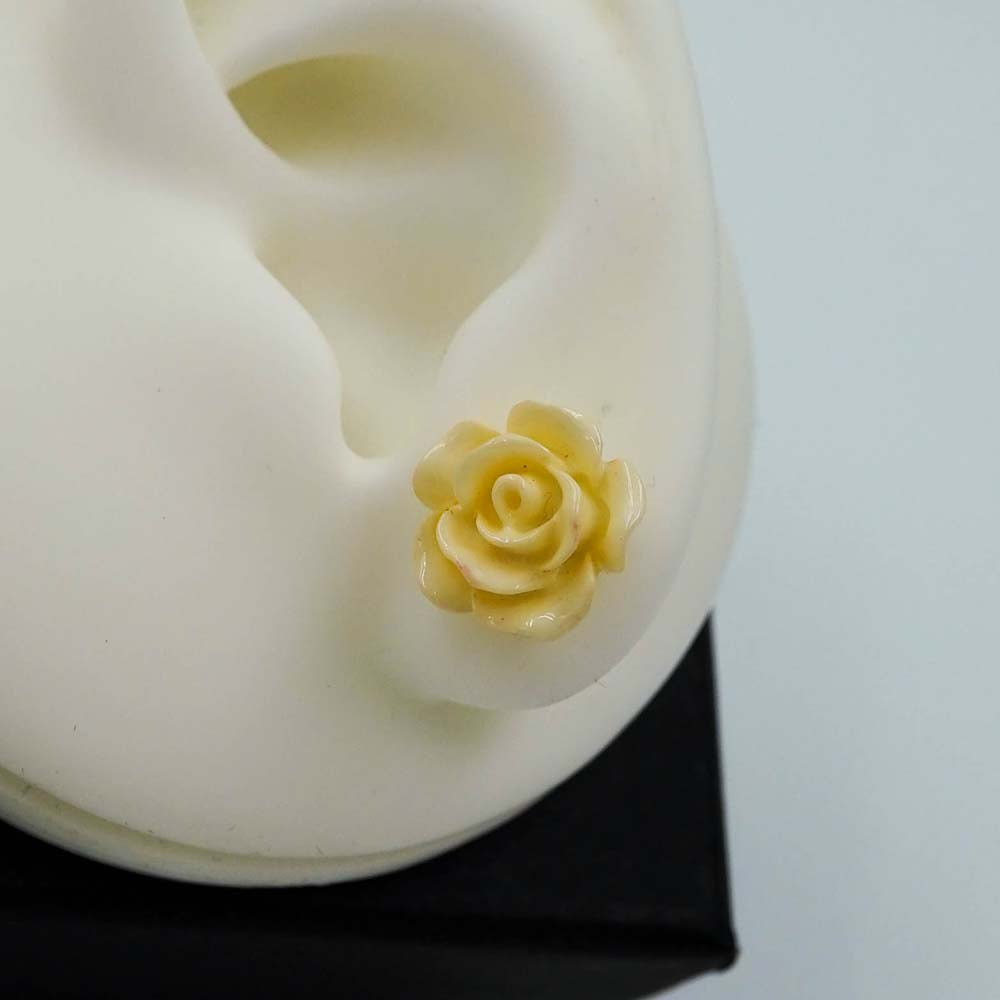yellow rose studs