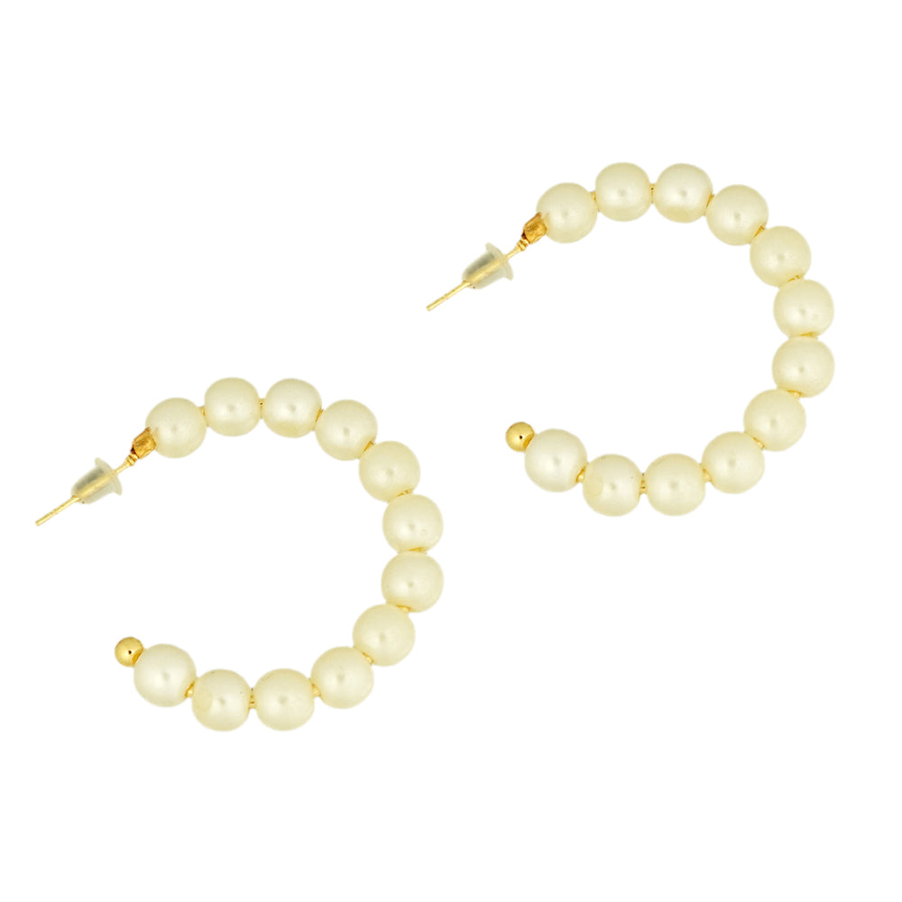 Alaara White pearl hoops