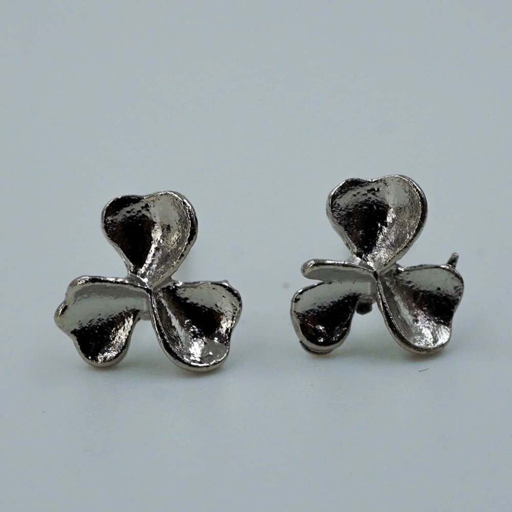 silver flower studs