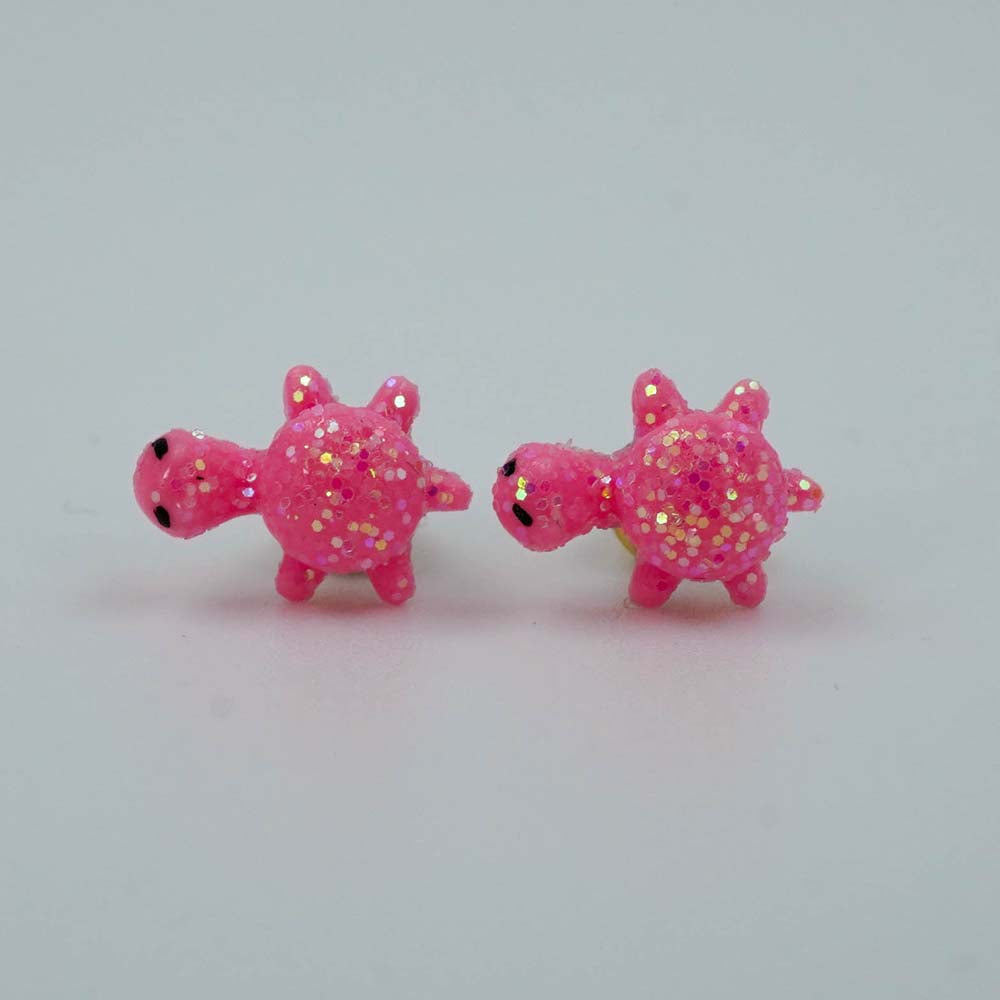 pink turtle studs