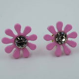 pink flower studs D1128