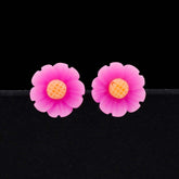 pink daisy studs