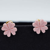 baby pink flower studs