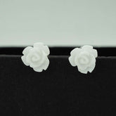 white flower studs