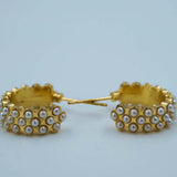 netted pearl hoops