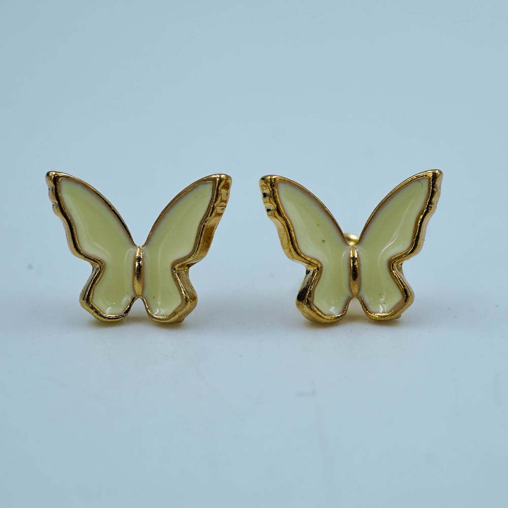 yellow golden butterfly studs
