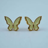 yellow golden butterfly studs