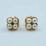 square pearl studs