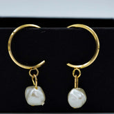 pearl drop hoops