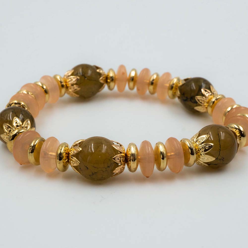 golden beaded bracelet_D1182