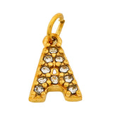 ZIRCON STUDDED ALPHABATICAL CHARMS - A