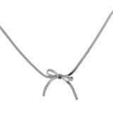 Thin Silver bow pendant