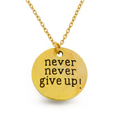 never give up pendent