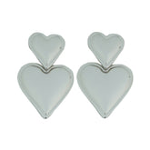 double heart studs