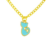 sea green cat pendant