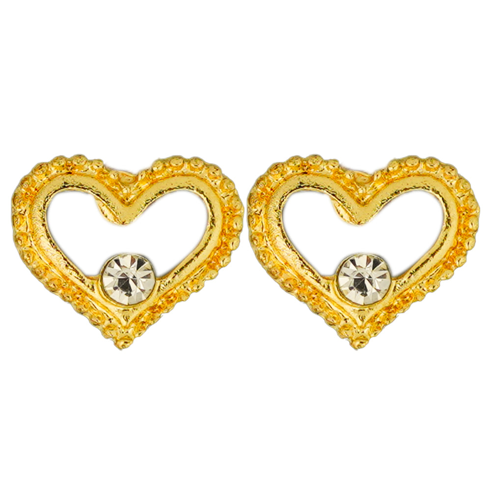 heart zircon studs