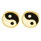 round black&white studs D759