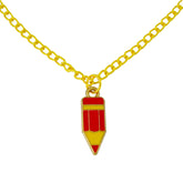 red and yellow pencil pendant