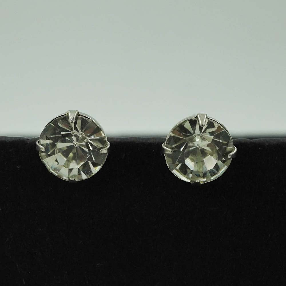 silver zircon studs