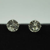 silver zircon studs