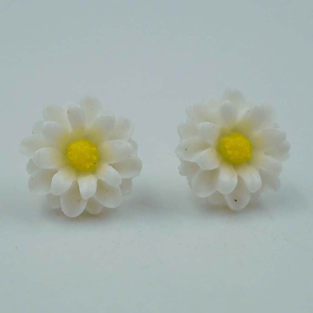 white flower studs