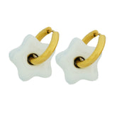 White Enamel Starred Hoops D394