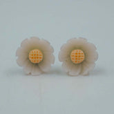 white flower studs