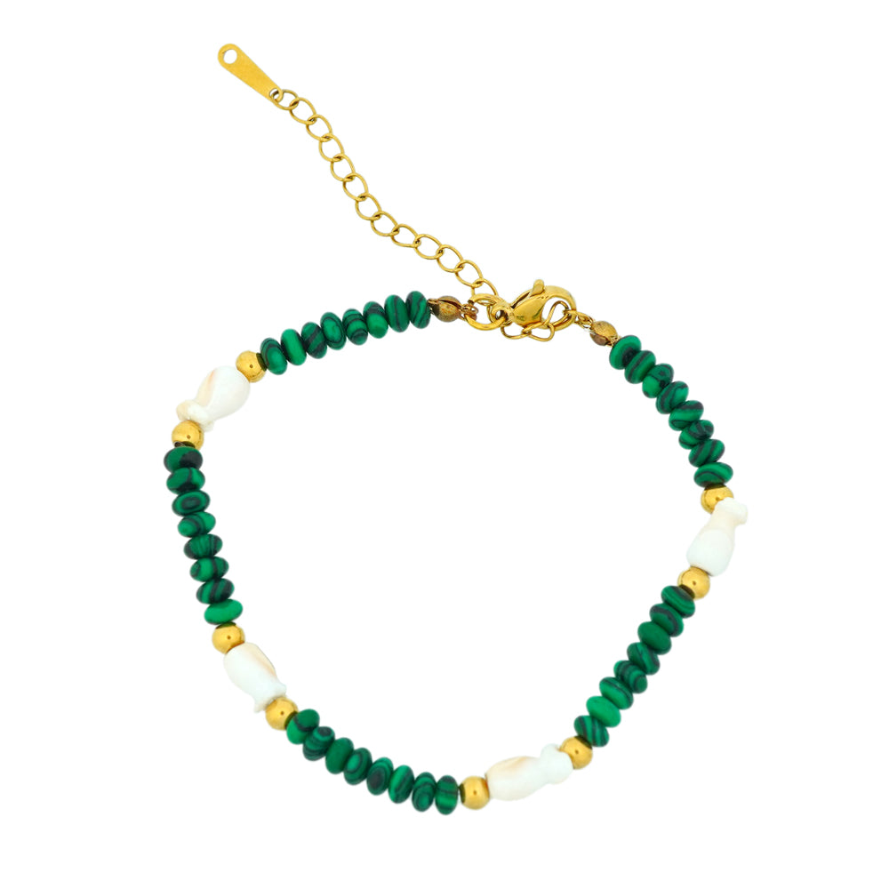 Tilly green stoned bracelet D263