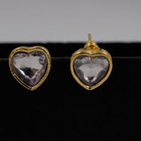shinny heart studs D762
