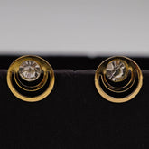 Rounded zircon studded studs d766