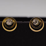 Rounded zircon studded studs d766