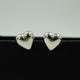heart shaped silver studs