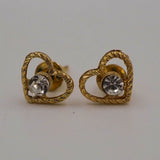 hollow heart zircon studs D770