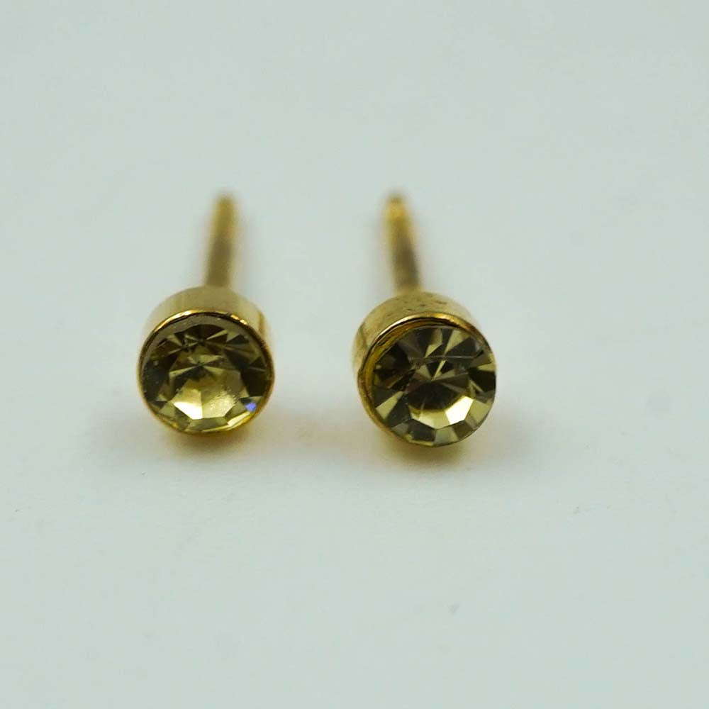 yellow zircon studs
