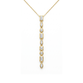 Elegant Emerald-Cut Drop Pendant Necklace – Gold Plated Statement Piece