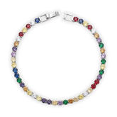 Rainbow Prism Silver Tennis Bracelet