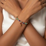 Bohemian Multicolored Gemstone Beaded Stretch Bracelet