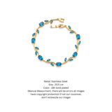 Gold-Plated Azure Blue Leaf Vine Bracelet