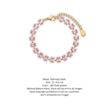 Gold-Plated Rose Quartz Baguette Tennis Bracelet