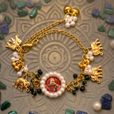 Sacred Harmony: Handcrafted Gold-Tone Spiritual Charm Bracelet