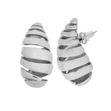 Spiral Silver Plated Teardrops