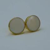 sea white circle studs